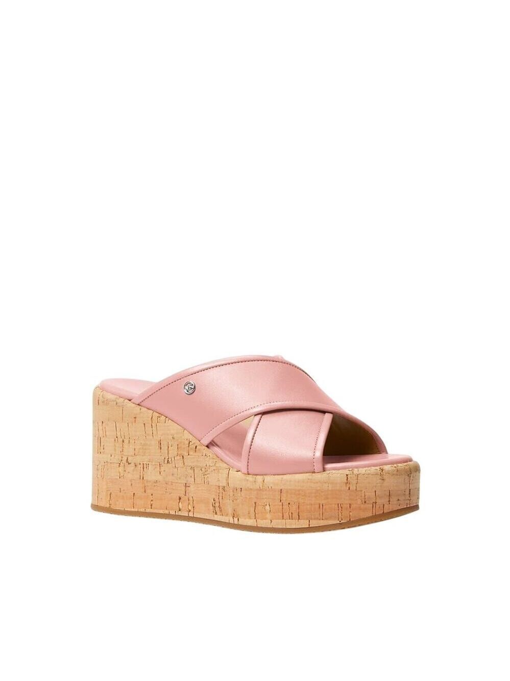 Michael Kors Pink Leather Wedge Sandals Cary Sizes 8 9 10 11 New